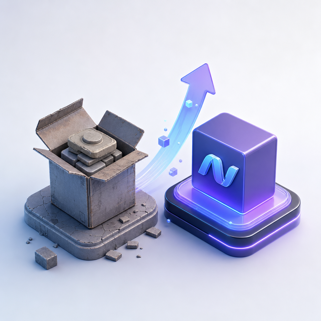 旧フレームワークが最新の .NET ランタイムへ移行するイメージ